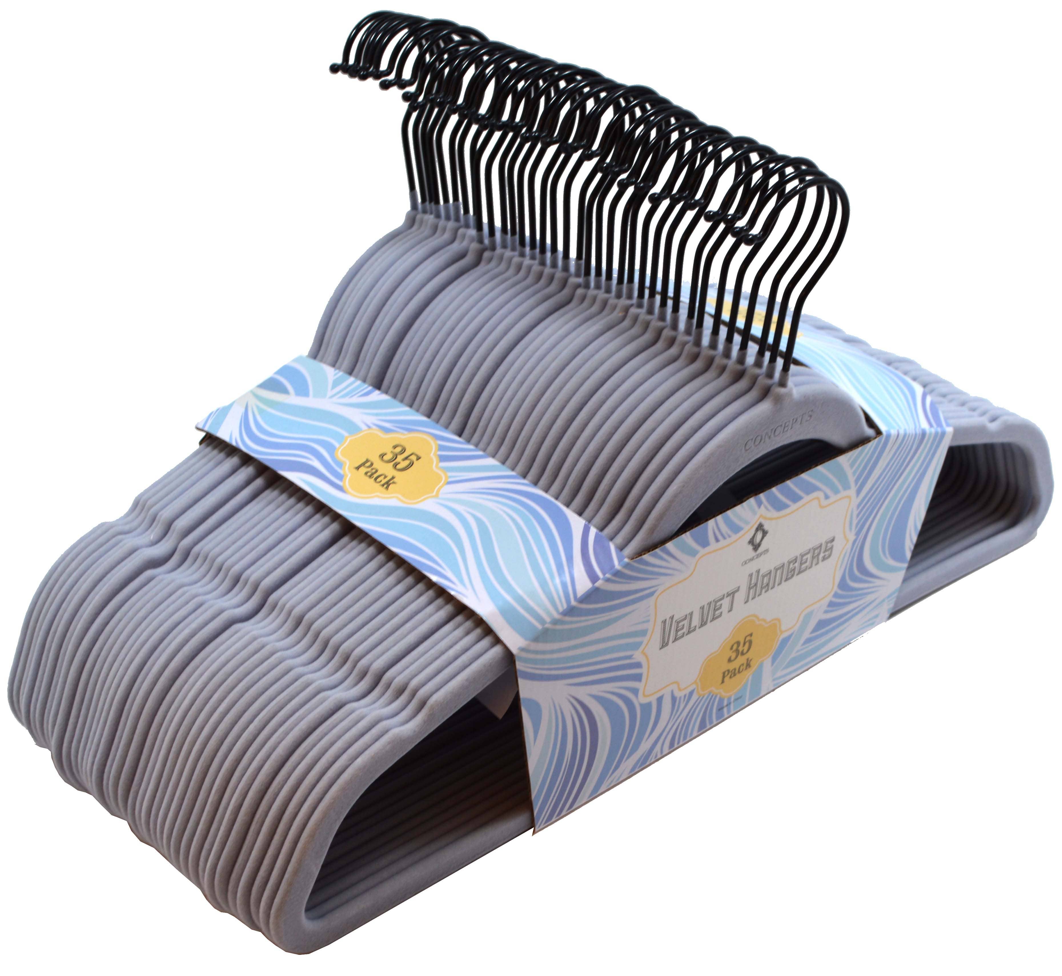 Concepts In Time - Wholesale Clothes Hangers - Concepts 35pk Space-Saving Velvet Hangers – Premium Grip18