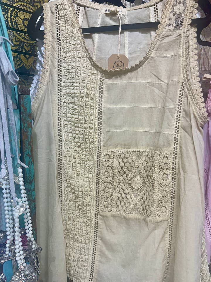 A Rare Bird Shop - Wholesale Camisole - Women's - Vintage Tea Lace Cami
