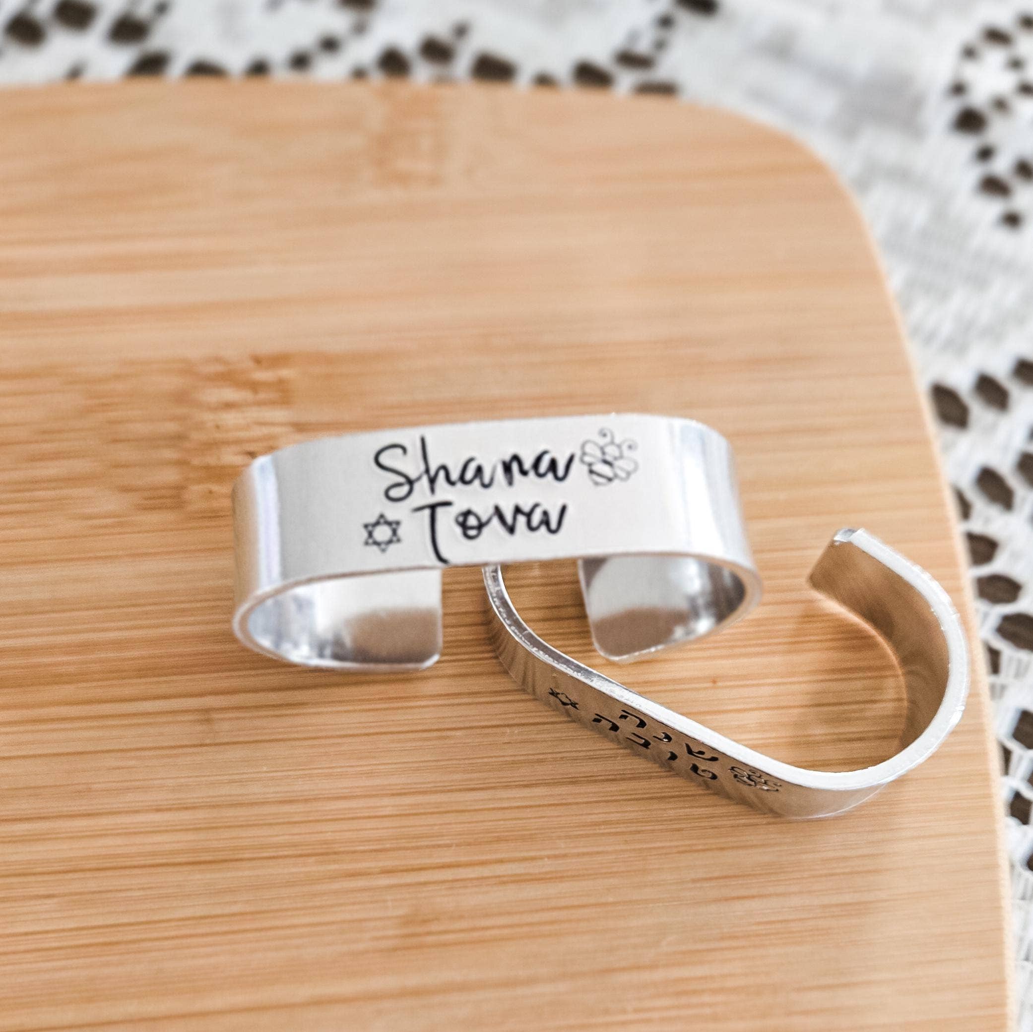 Salt Sparkle Shalom - Wholesale Napkin Ring - Shana Tova Honey Bee Handcrafted Napkin Rings2