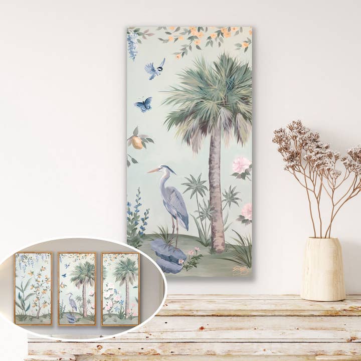 Elizabeth Alice Studio - Wholesale Art Print - Olive, a green tropical chinoiserie canvas wrap print10