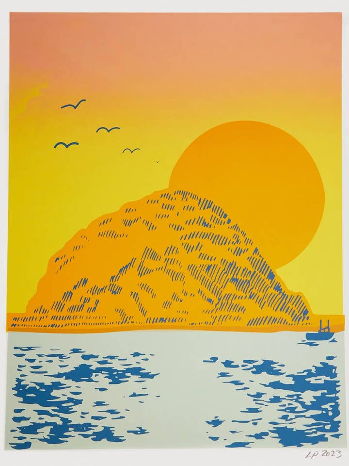 Kunsttryk Morro Rock for engroshandel hos Lonely Palm Ranch