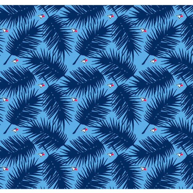 Écharpe rafraîchissante Blue Jays : Grand palmier avec logo de casquette répété pour la vente par Vertical Athletics