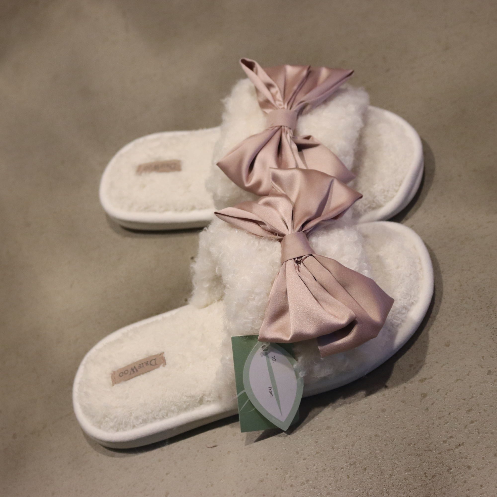 DrifWoo - Wholesale Slippers - Women's - White Fluffy Bridal Slippers – Women’s Summer Spa Slides3