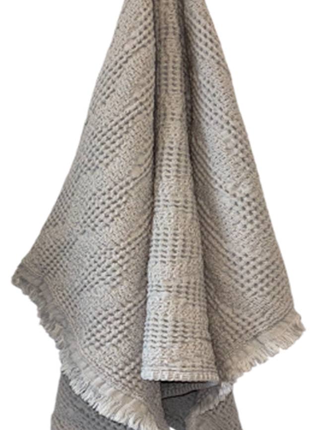 Serviette de cuisine en nid d'abeille de luxe - Gris pour la vente par Mierco European Linens