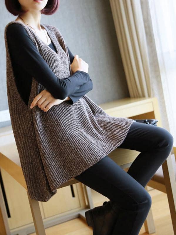 Casual V-Neck Knitting Vest for wholesale by StyleGalX