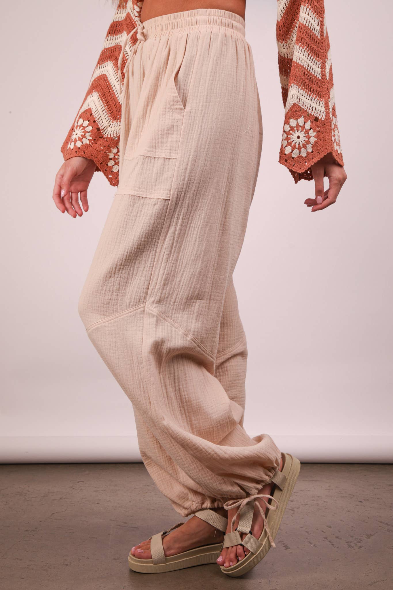 VERY J - Vendita all'ingrosso Pantalone - Donna - NP70803-Pantaloni a Gamba Larga in Garza Solida9