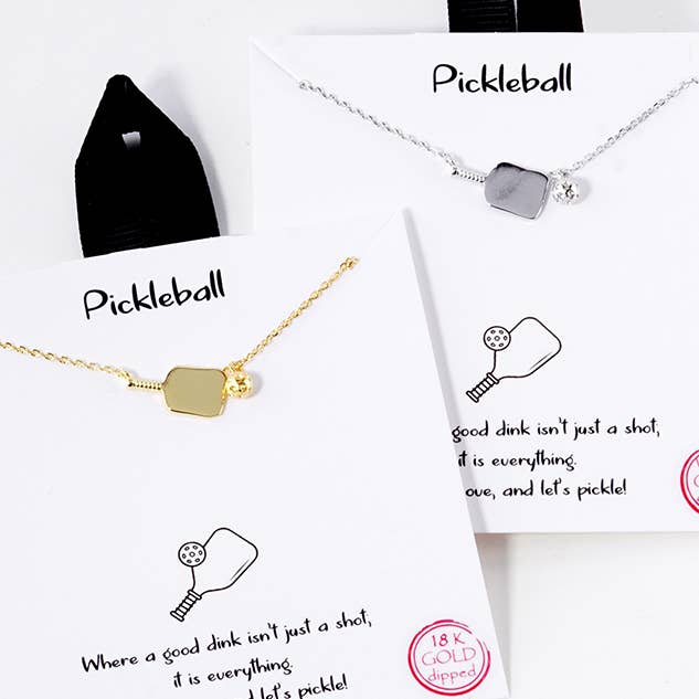 Fashion City - Wholesale Pendant/Charm Necklace - Pickleball and Paddle Pendant Necklace4