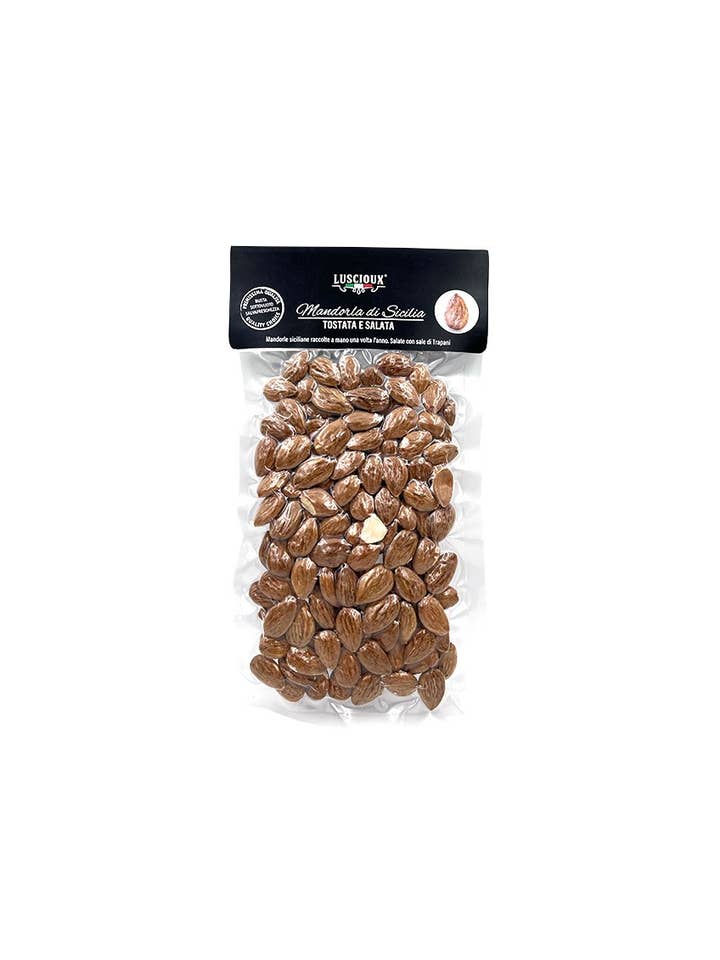 Roasted and Salted Sicilian Almond | 150 g for wholesale by LUSCIOUX - OMNIA GROUP SRL