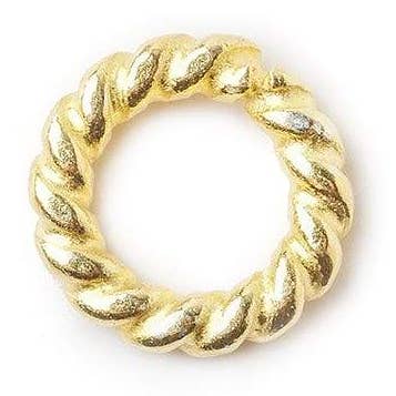 5mm Vermeil Twisted Jump Rings 25 pieces per bag for wholesale by Beads of Cambay