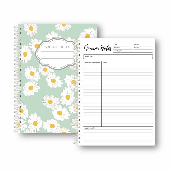 Sermon Notes Spiral-bound journal, 40 pages for wholesale by Lamp Light Journals