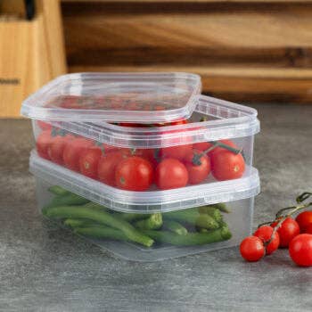 EcoQuality - Wholesale Food Storage Container - 24oz Rectangular Clear Food Storage Containers with Tamper Proof Lids1
