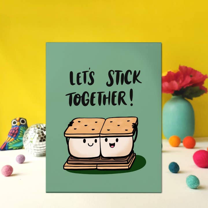 S'mores Love/Friendship Card - Recycled, Eco-Friendly for wholesale by Shawna Smyth Studio