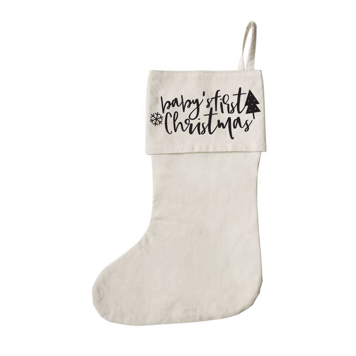 Baby's First Christmas Stocking, Gift Bag and Holiday Decor for wholesale by The Cotton & Canvas Co.