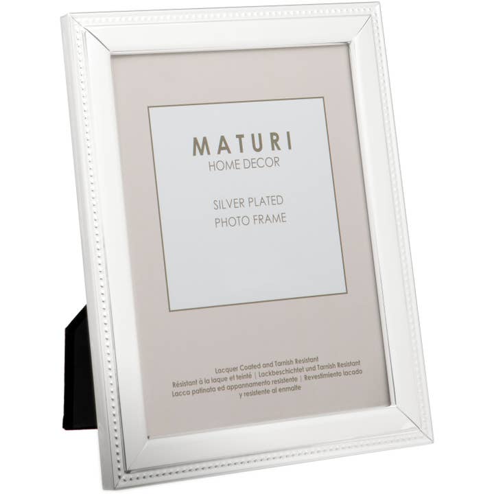 Silver Plated Photo Frame - Bead Edge Finish, 4" x 6" for wholesale by Viceni