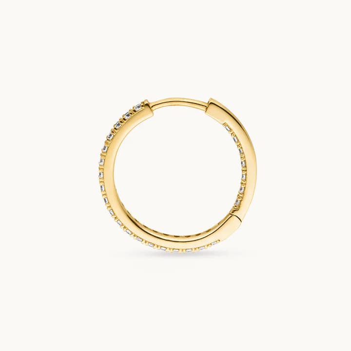 OISHI DIAMONDS - Wholesale Huggie Earrings - Elegant 14k Gold Diamond Hoop Earrings, Solid Gold Jewelry