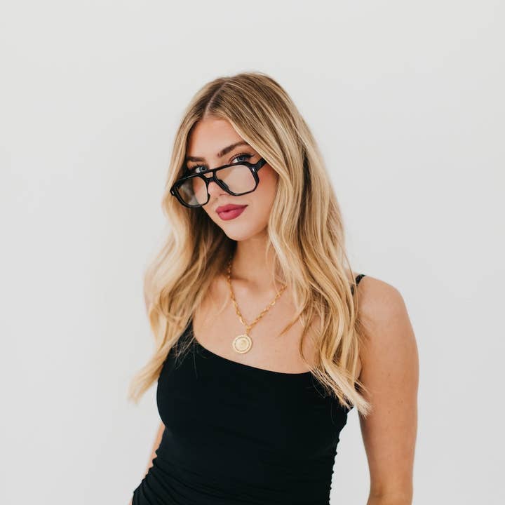 Pretty Simple - Wholesale Eyeglasses - Women's - Black Retro Blue Light Glasses1