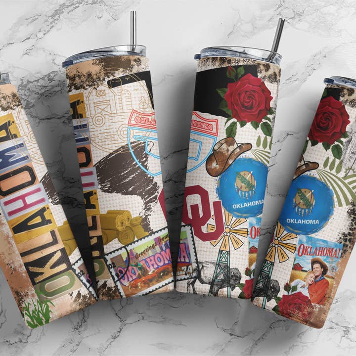 Gobelet skinny Oklahoma OU 20 oz pour la vente par Dogwood Graphics & Design
