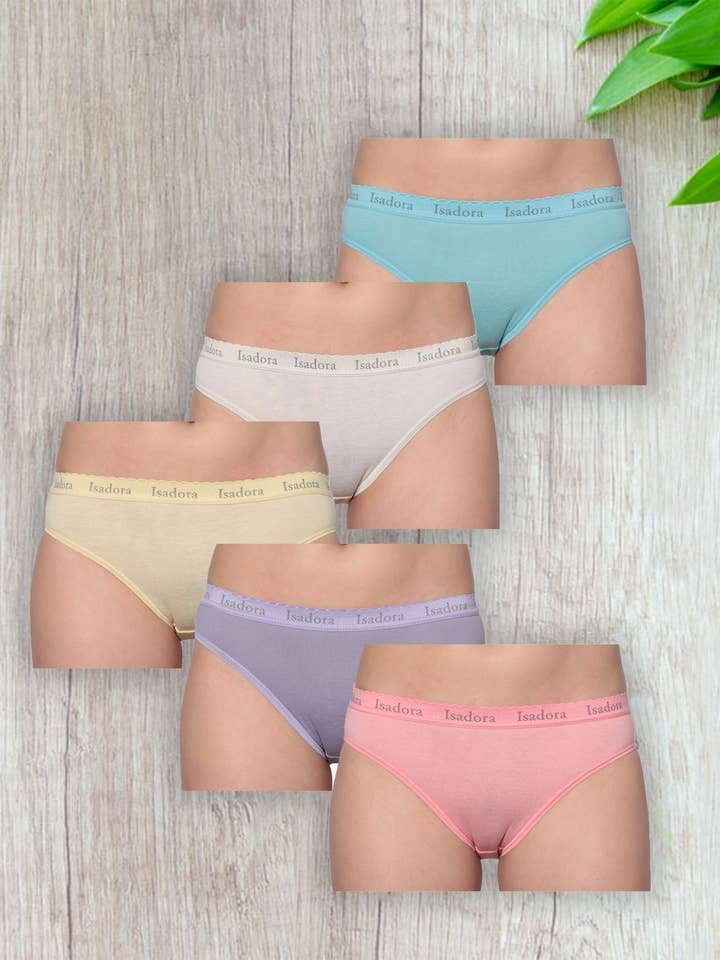 Isadora, Tipi toe, & James Fiallo - Wholesale Underwear - Women's - Isadora Women's 5 Pack Cotton Bikini Underwear6