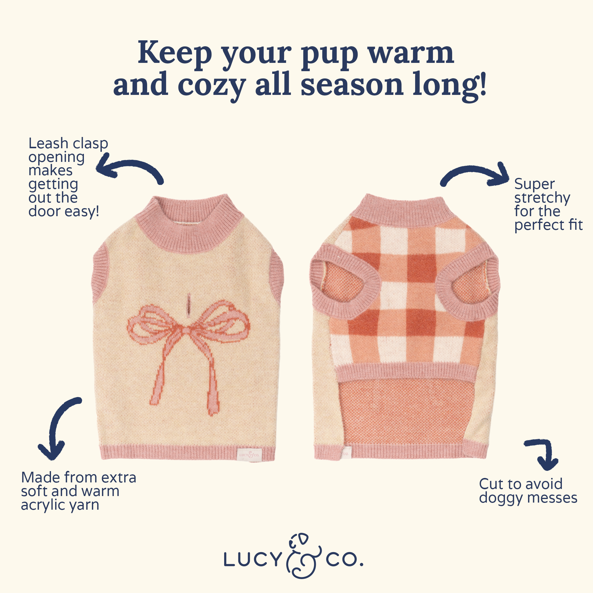 Lucy & Co. - Wholesale Pet Sweater - Dog - Take a Bow Sweater7