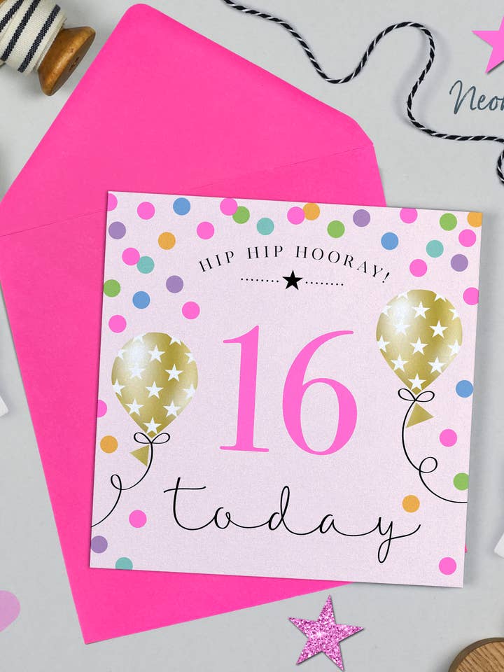 Balloon Brights 16th Birthday Pink for wholesale by Michelle Fiedler Design