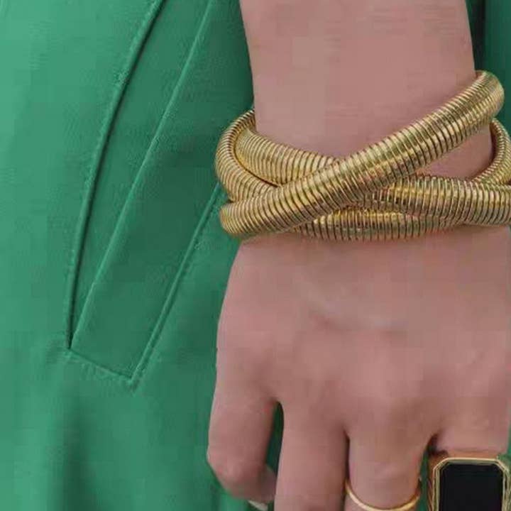 NINEXIS - Wholesale Link & Chain Bracelet - CWAJE1202_INTERWEAVED SNAKE CHAIN BRACELET4