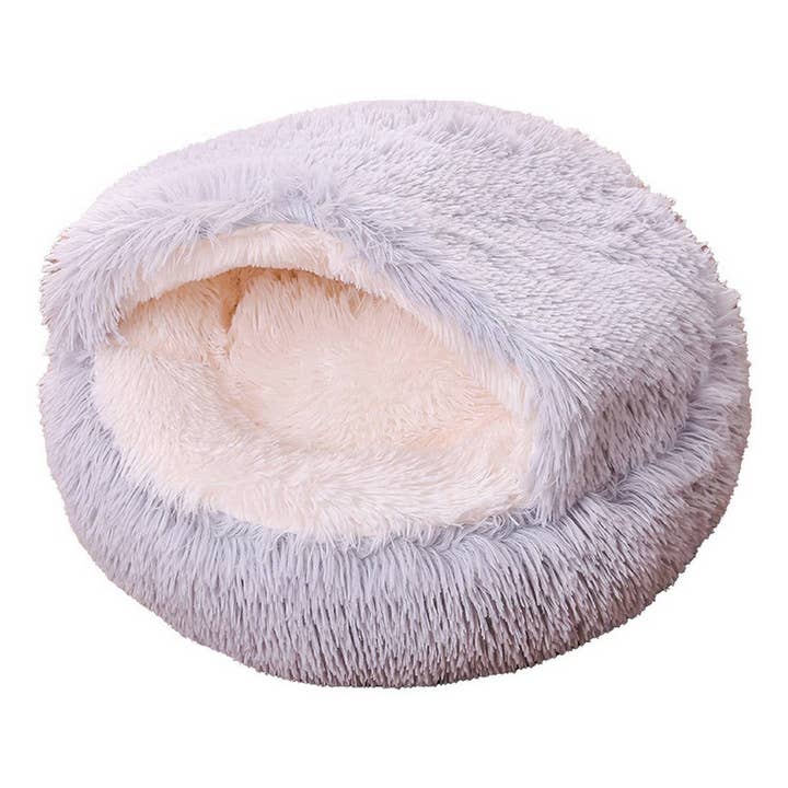PAWPAWwholesale - Wholesale Pet Bed - Cat/Dog - Semi-Enclosed Cat Bed, Plush Round Pet Mat_CWMM52753