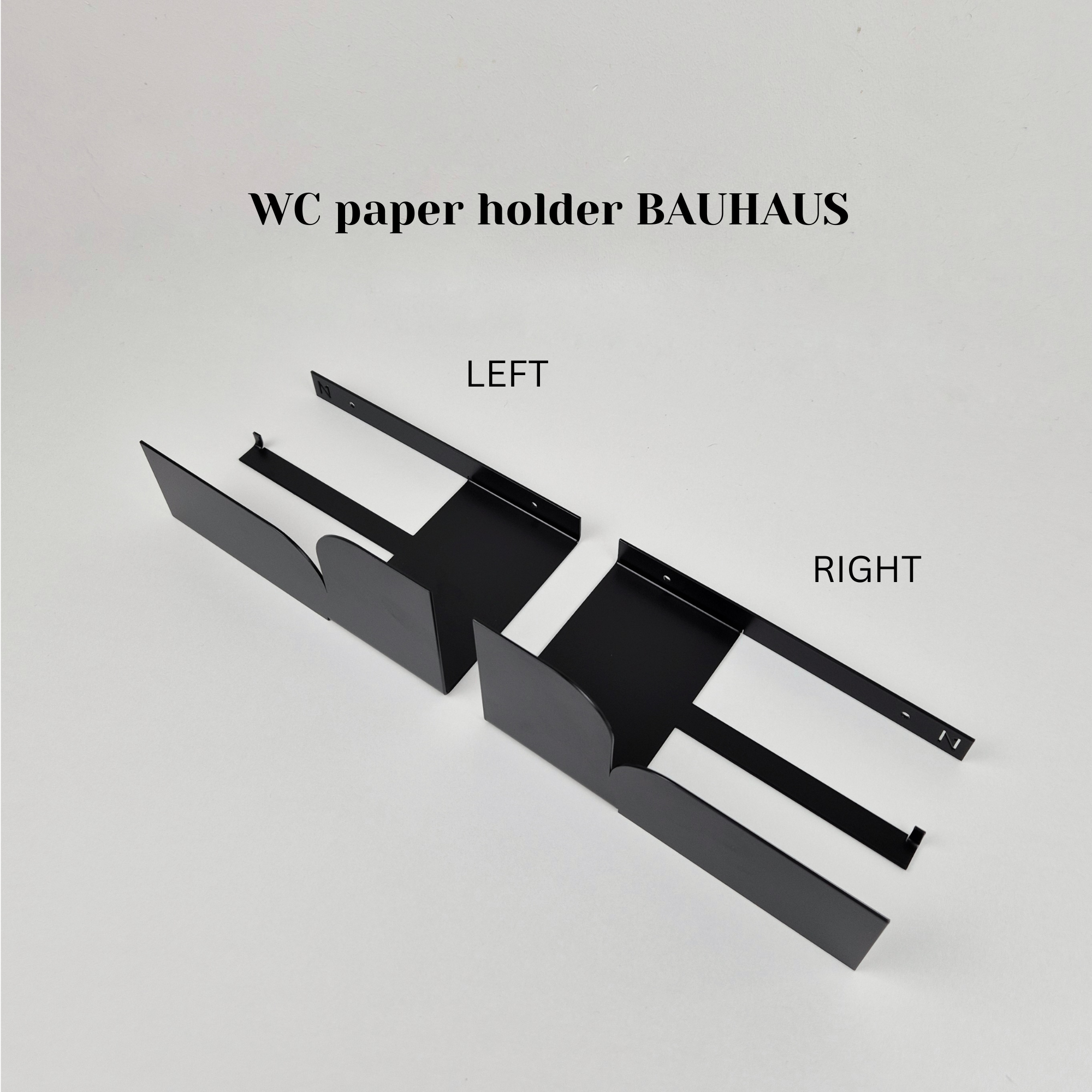 NAMUOS – Engroshandel Toiletpapirholder – Moderne toiletpapirholder i sort metal med hylde BAUHAUS3