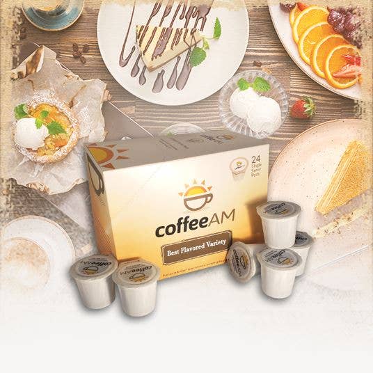 Paquet de 24 portions individuelles Variety - Meilleures ventes aromatisées pour la vente par CoffeeAM