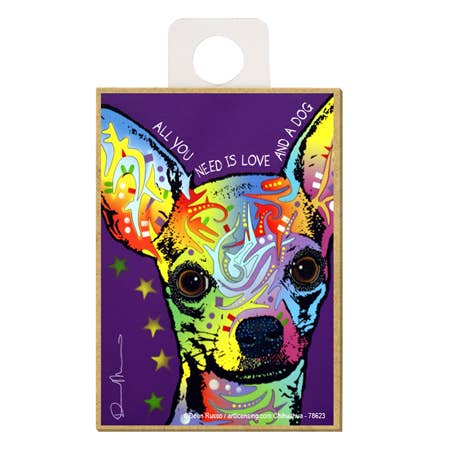 Chihuahua - All you need is love and a dog (purple backgroun for wholesale by SJT Enterprises, Inc.