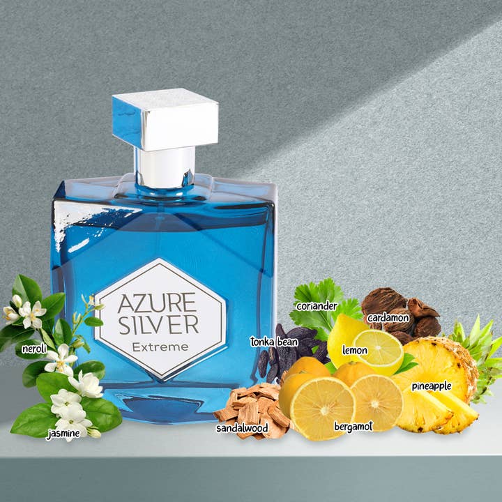 MYS Wholesale Inc - Wholesale Cologne Spray - Azure Silver Extreme Spray Cologne Eau De Toilette For Men
