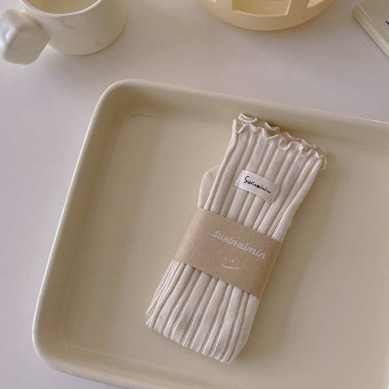 Dipped Shop - Wholesale Socks - Women's - Sweet Solid Color Flounce Soft Socks DP25A4503