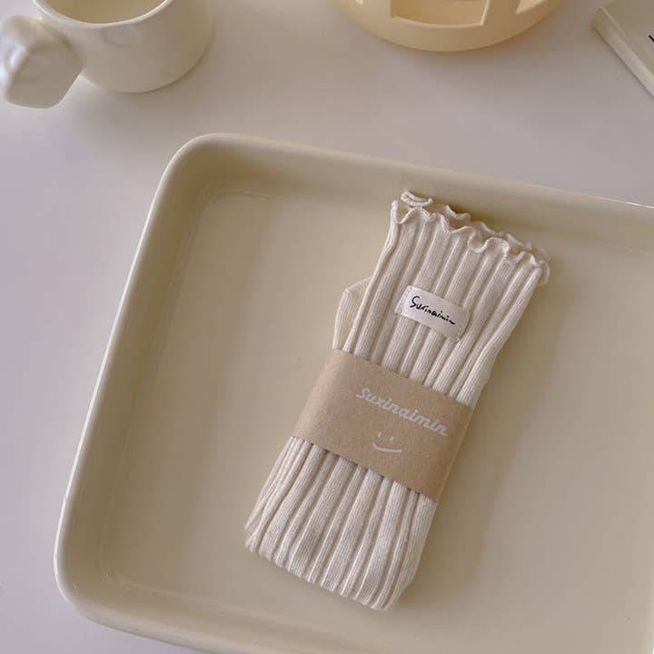 Dipped Shop - Wholesale Socks - Women's - Sweet Solid Color Flounce Soft Socks DP25A4503