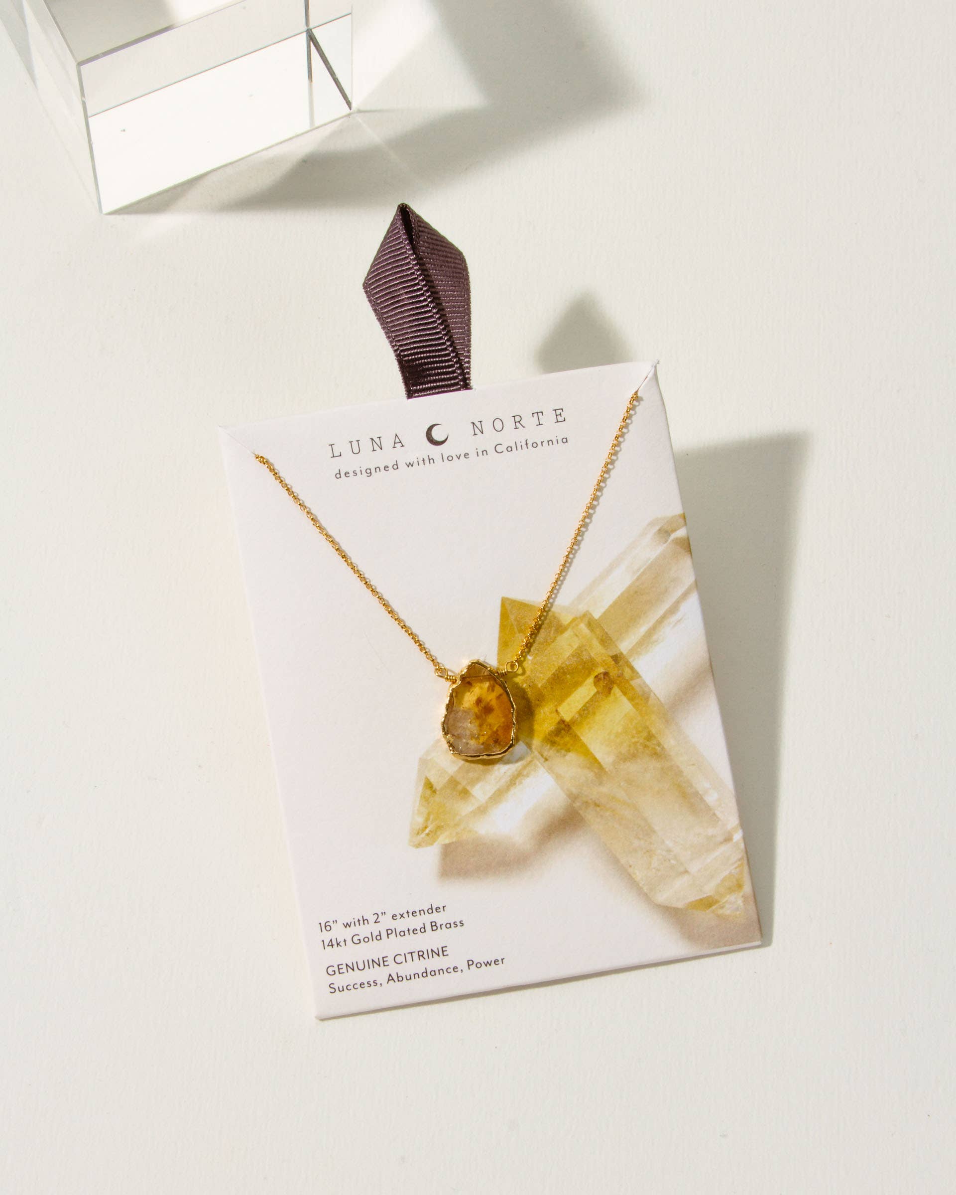 Luna Norte - Venta al por mayor Collares con colgantes/abalorios - Collar con piedras auténticas de tierra, viento y fuego, oro y citrino1