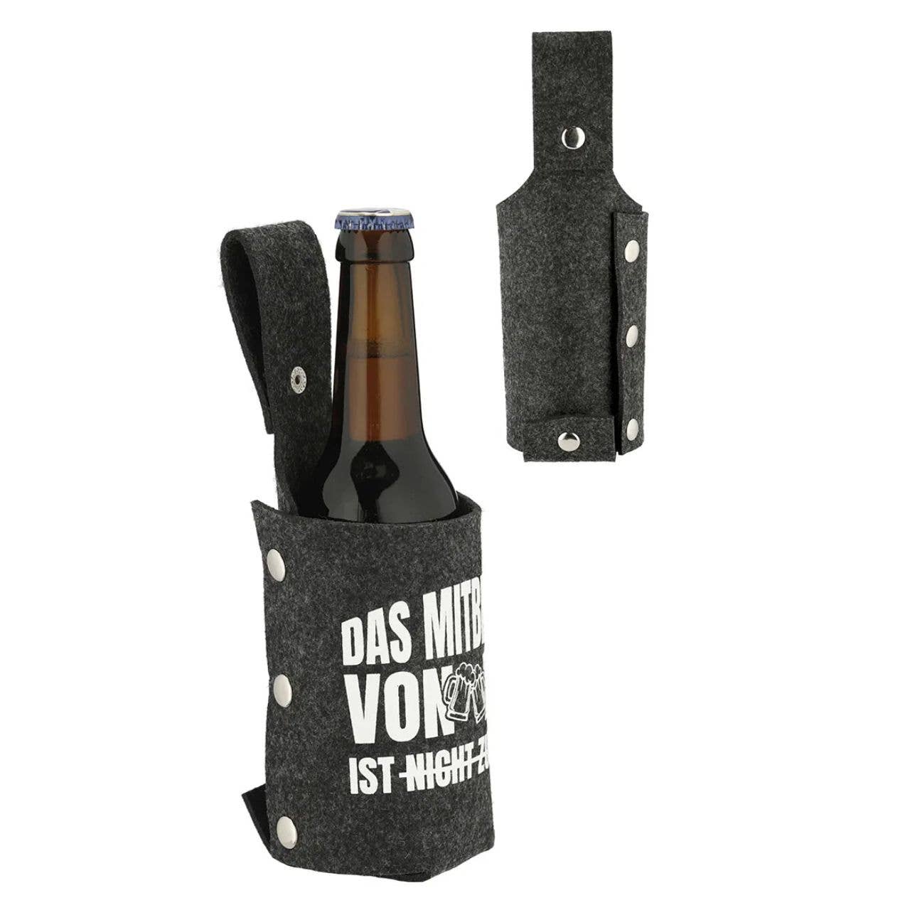 Wurm - Vente Ustensiles de bar - Holster à bière en feutre avec inscriptions en feutre gris 4 fois, (L/H/P) 24x8x1cm1