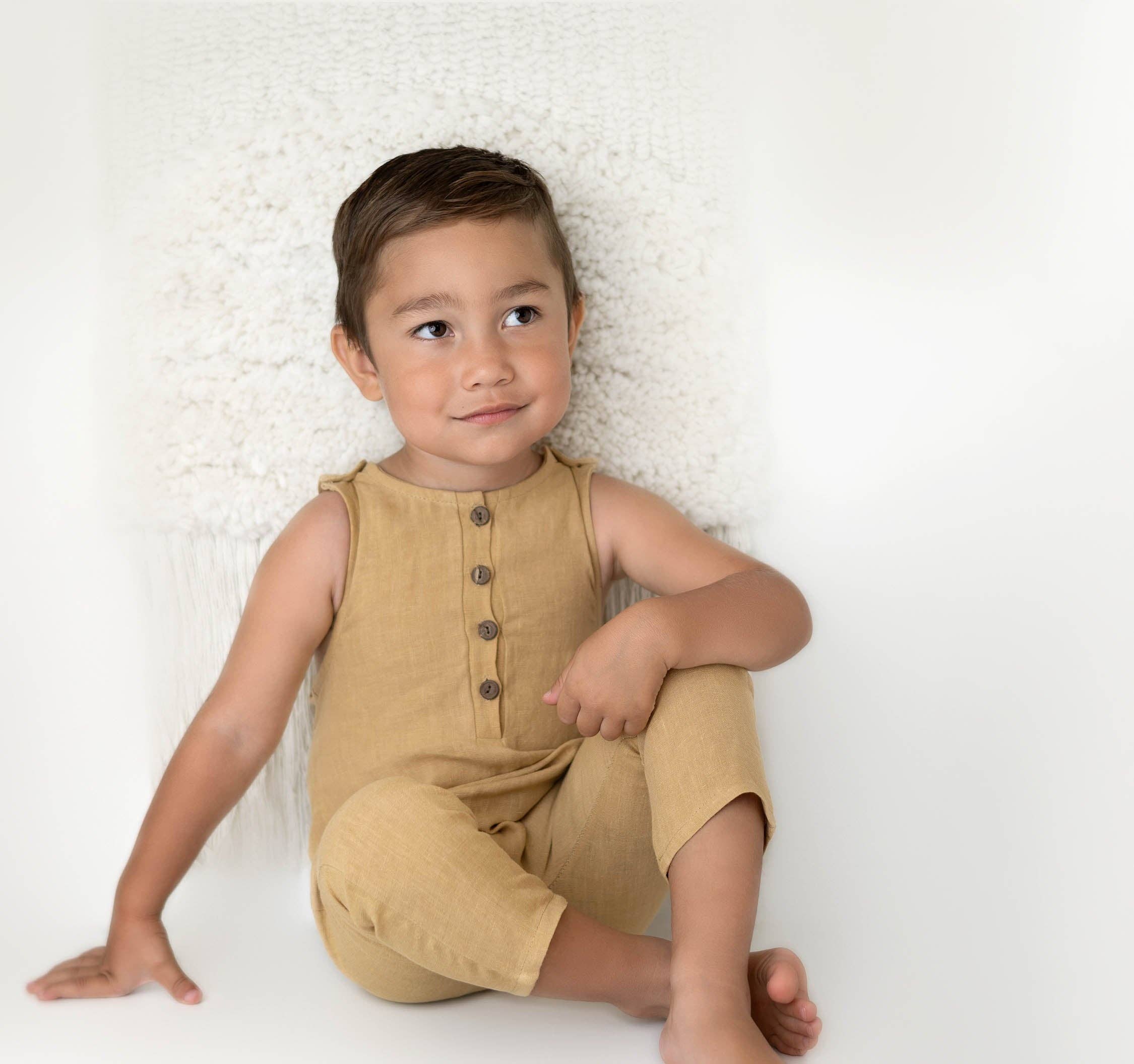 OLIVE & CRADLE - Wholesale Jumpsuit - Baby - Pierre II Linen Jumper7