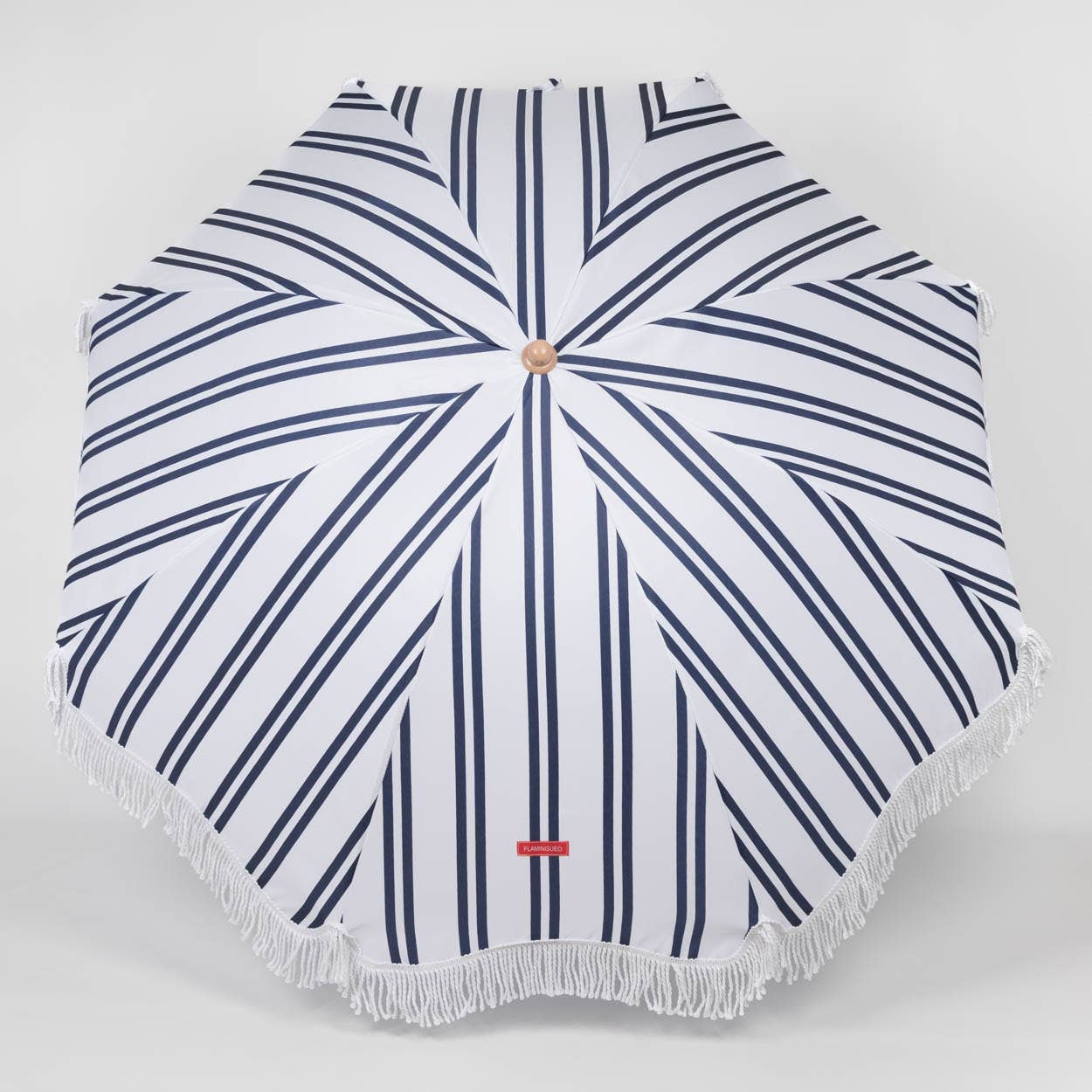 Flamingueo - Wholesale Beach Towel - White umbrella with thick blue stripes3
