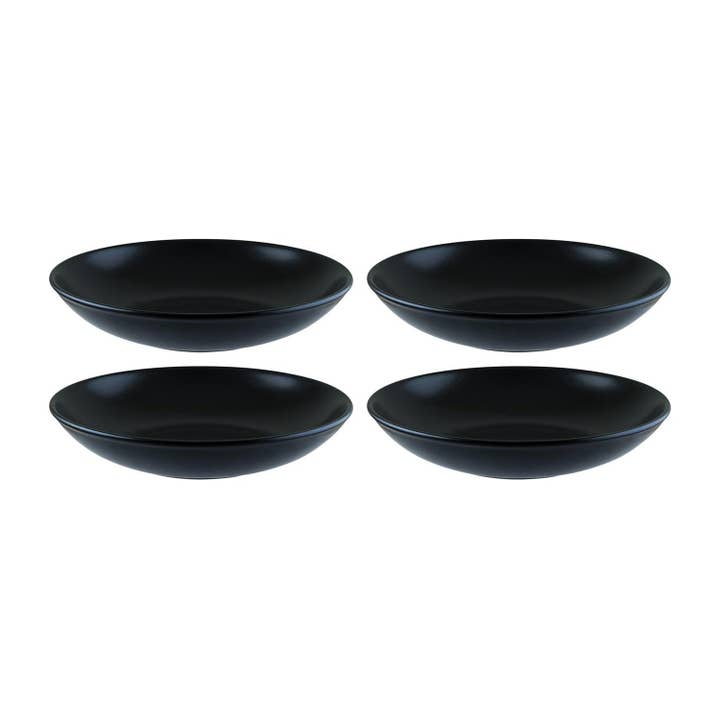 Notte dia.9" h:2" 34 oz. Round Black Porcelain Bowl (Set of 4) for wholesale by TURGLA HOME