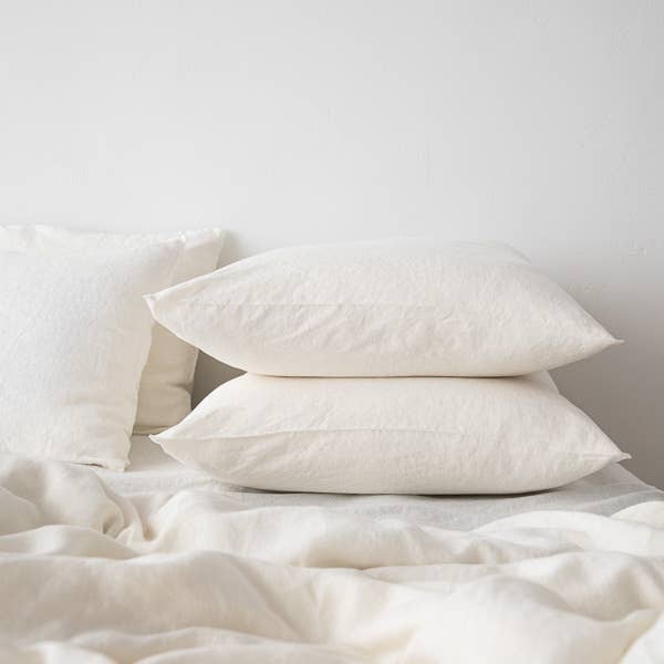 LinenMe - Wholesale Bedding Pillowcase/Sham - Linen Pillow Case Off White Crushed1