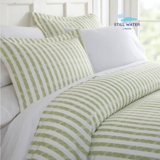 Still Water Linens - Wholesale Bedding Set - Rugged Stripes Patterned 3-Piece Duvet Cover Set
4