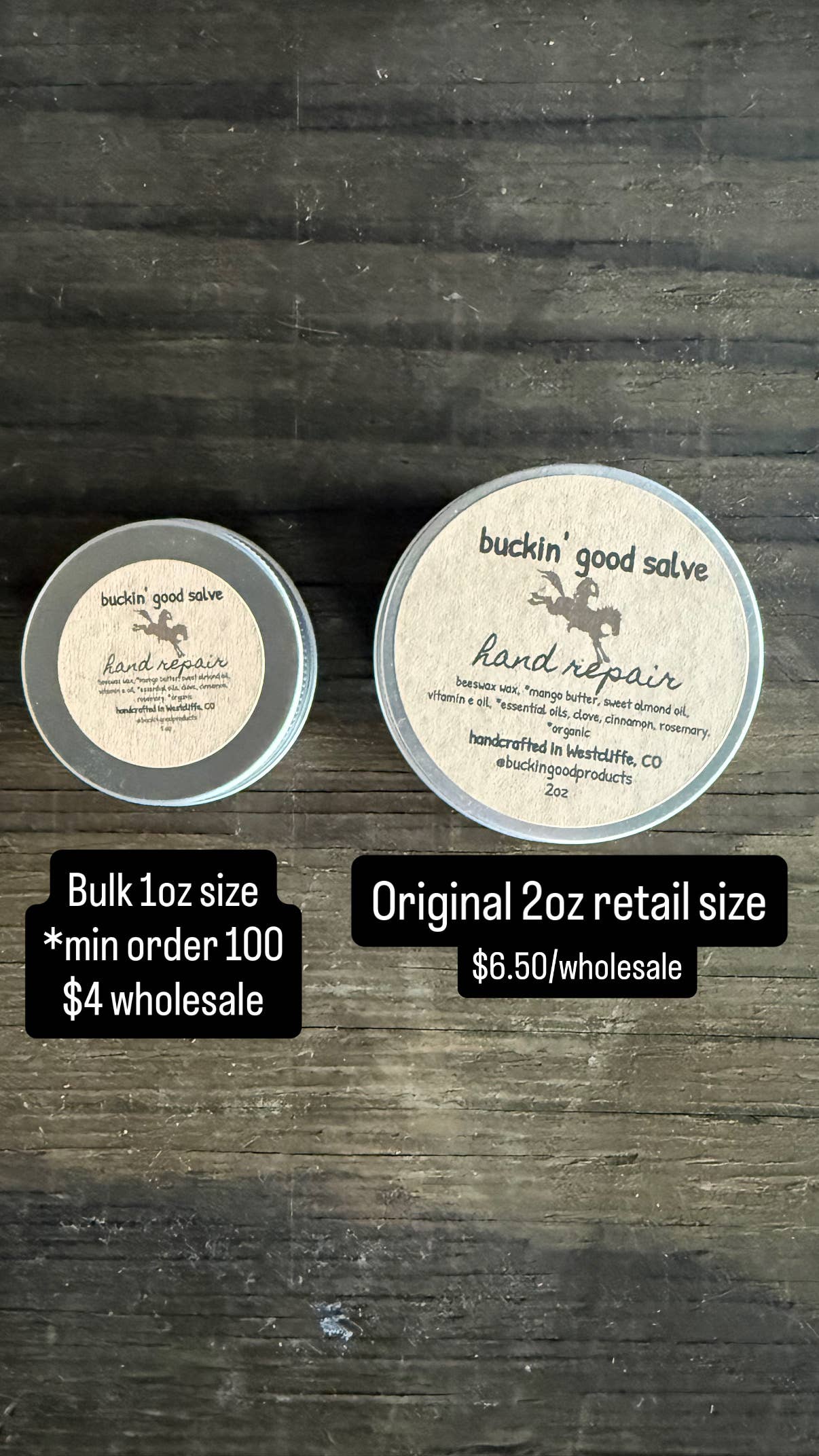 buckin’ good products - Wholesale Healing Salve/Balm/Cream - Bulk Hand Salves - Western Gift 1