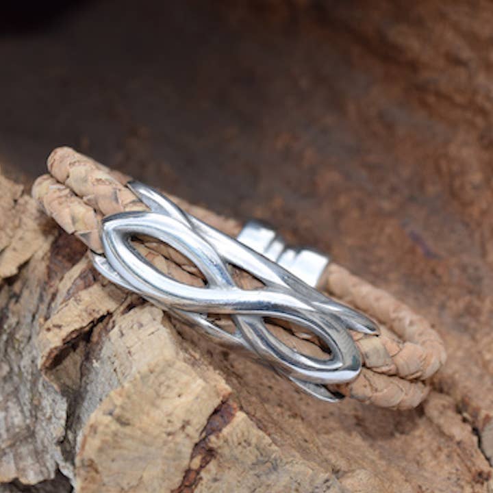 Cork Infinity armbånd for engroshandel hos Cork Tree Designs