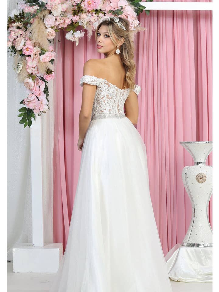 LA Merchandise LA1935B Robe de mariée trapèze à épaules dénudées pour la vente par LA Merchandise