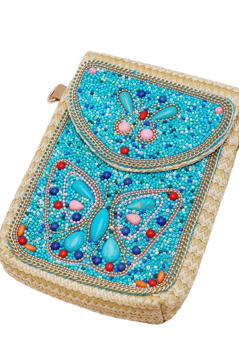 Cap Zone - Wholesale Crossbody Bag - Women's - Butterfly Bohemian Artisan Beaded Crossbody Bag6