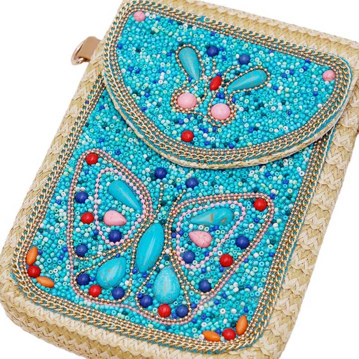 Cap Zone - Wholesale Crossbody Bag - Women's - Butterfly Bohemian Artisan Beaded Crossbody Bag6