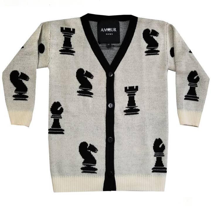 Amour Bows - Wholesale Cardigan - Kids - Chess Sweater Cream0