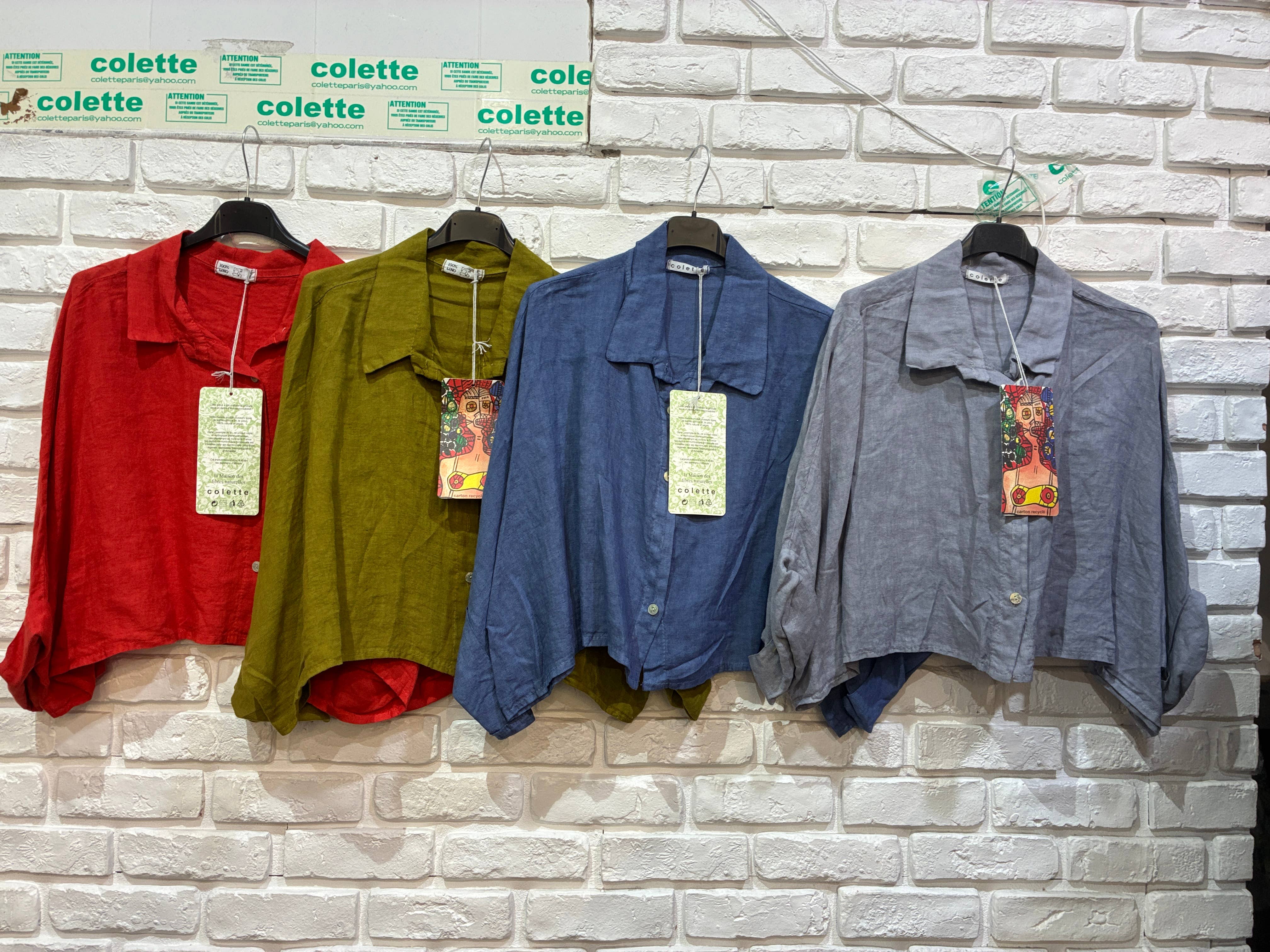 la maison des fibres naturelles - Wholesale Button Down Shirt - Women's - Linen crop shirt 83263 100% linen10