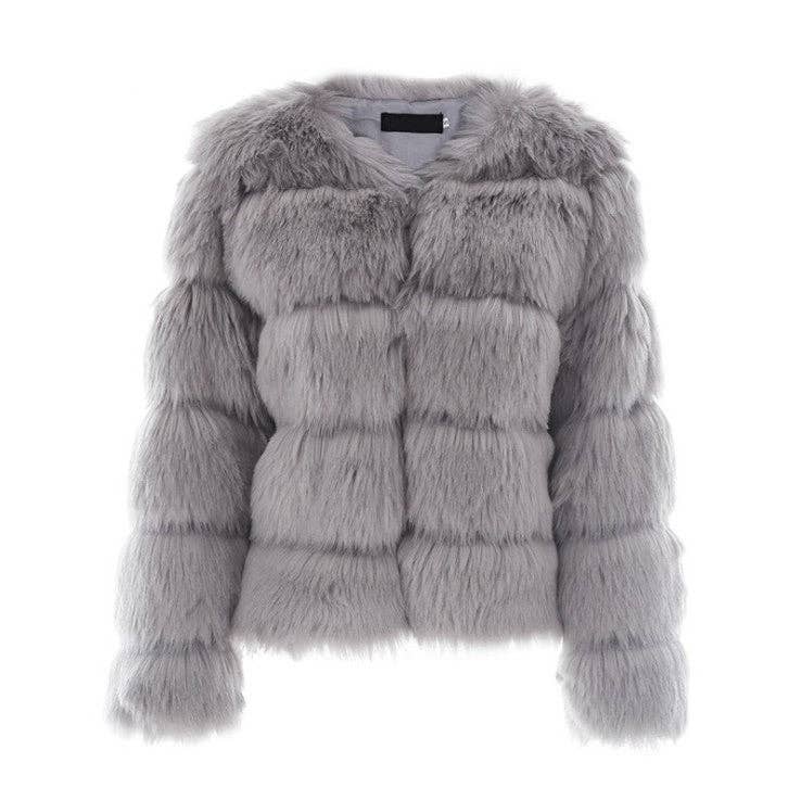 Marayn – wholesale Jacket – Women's – Luxury Faux Fox Fur Short Jacket for Women3