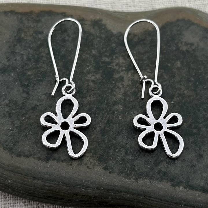 Modern Dainty Flower Dangle Earrings - Gifts For Her for wholesale by Tiger Flower Jewelry