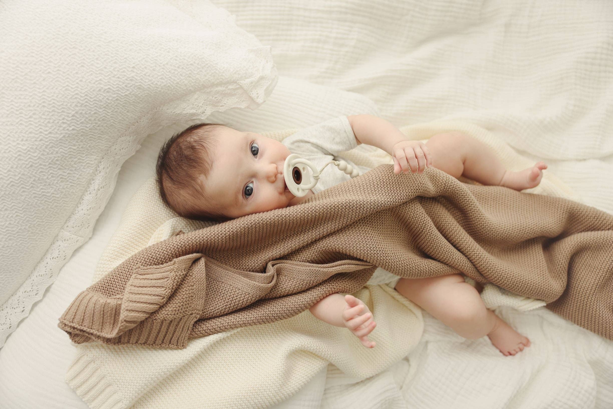 Bleu La La - Wholesale Receiving Blanket - Baby - Heritage Knit 100% Organic Cotton Swaddle Baby Blanket24