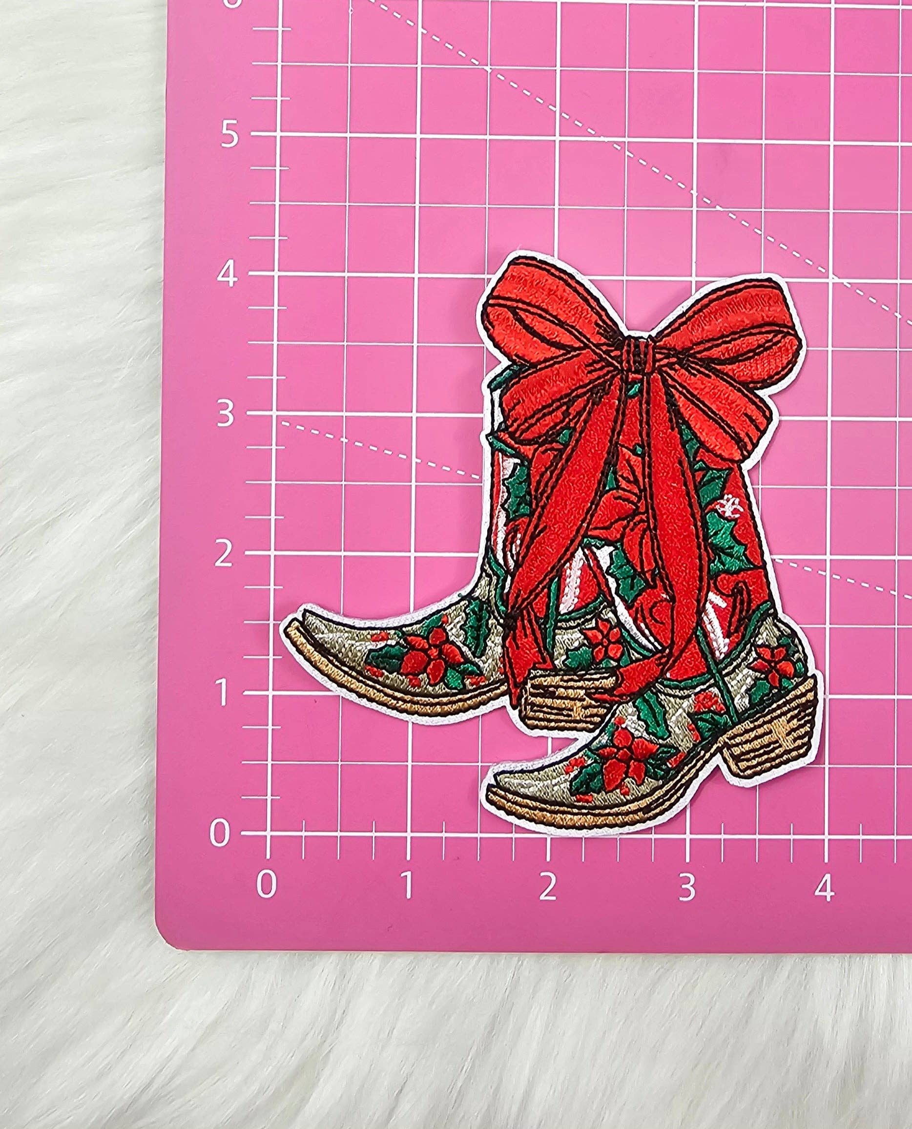 Scratch Decor - Wholesale Patch - Christmas Bow Pointsetta Western Cowgirl Boot Embroidery Iron On Patch2
